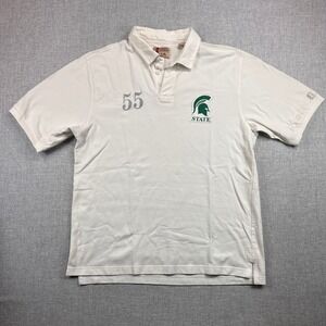 Michigan State Spartans Izod Collegiate Rugby Shirt Men XL Polo Short Sleeve Ivy